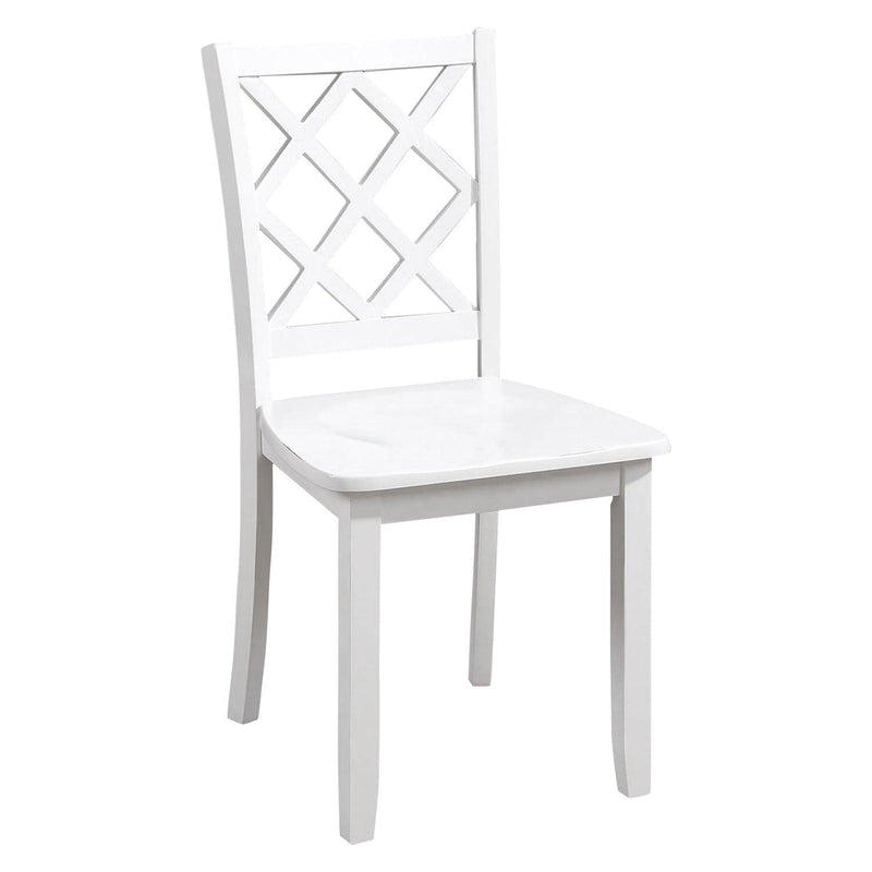 48"W Solid Rubberwood 5-Piece Dining Table Set with Diamond Chair Back