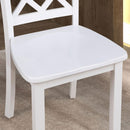 48"W Solid Rubberwood 5-Piece Dining Table Set with Diamond Chair Back