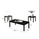 Findlay 3-Piece 47.5 in. Rectangle Faux Marble Top Coffee Table Set with Solid Wood Legs