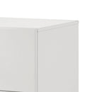 Stoholm Modern White Nightstand with 2-Drawer and Chrome Handles