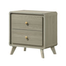 Rainier Modern 25" Gray Wood 2-Drawer Nightstand by Parrot Uncle