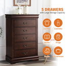 Transitional 5-Drawer 31.5 in. Wide Chest of Drawers with Bracket Feet
