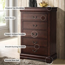 Transitional 5-Drawer 31.5 in. Wide Chest of Drawers with Bracket Feet