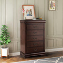 Transitional 5-Drawer 31.5 in. Wide Chest of Drawers with Bracket Feet