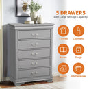 Transitional 5-Drawer 31.5 in. Wide Chest of Drawers with Bracket Feet