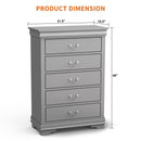 Transitional 5-Drawer 31.5 in. Wide Chest of Drawers with Bracket Feet