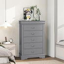 Transitional 5-Drawer 31.5 in. Wide Chest of Drawers with Bracket Feet