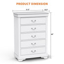Transitional 5-Drawer 31.5 in. Wide Chest of Drawers with Bracket Feet