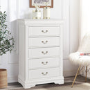 Transitional 5-Drawer 31.5 in. Wide Chest of Drawers with Bracket Feet