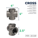 1 1/2 in. Black Cross