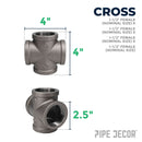 1 1/2 in. Black Cross
