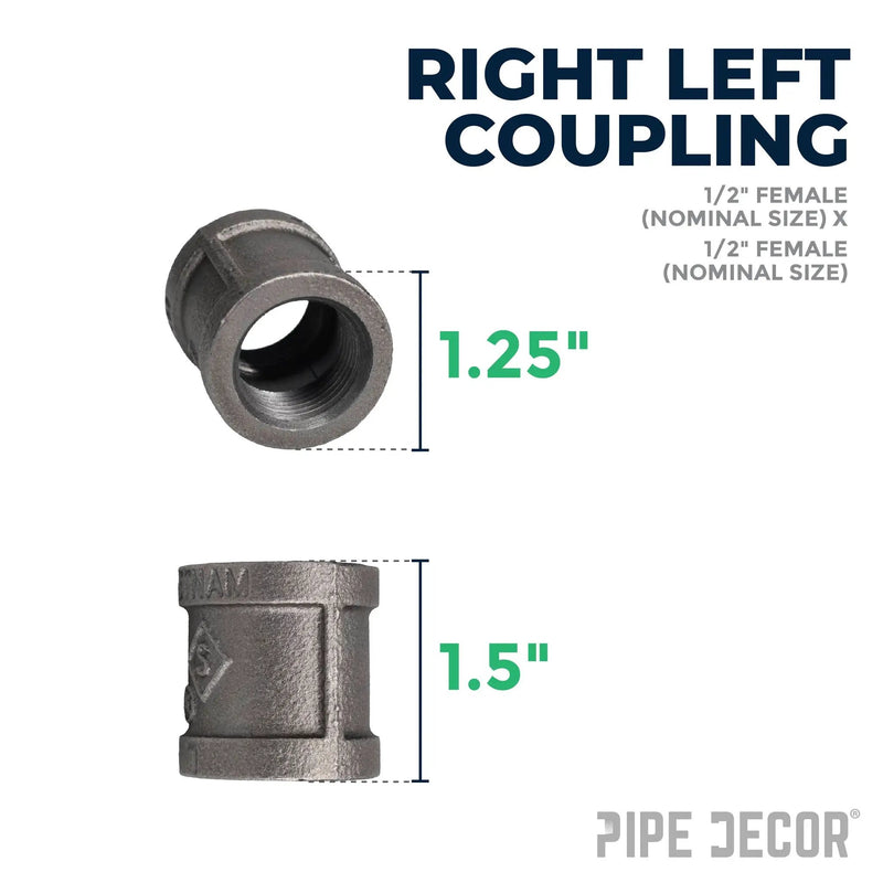 1/2 in. Black Right Left Coupling, photo 2 of 8