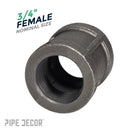 3/4 in. Black Right Left Coupling by PIPE DECOR
