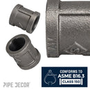 3/4 in. Black Right Left Coupling by PIPE DECOR