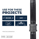 3/4 in. Black Right Left Coupling by PIPE DECOR