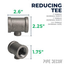 1 in. x 1 in. x 1/4 in. Black Reducing Tee