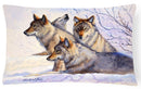 Wolves by Mollie Field Decorative Throw Pillow 12x16 Indoor Outdoor Accent Cushion, Fabric Cover with Insert for Sofa, Bed, Porch & Living Room