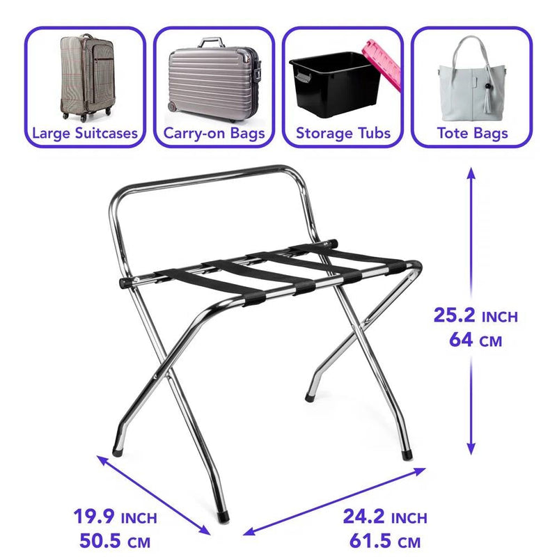 High Back Metal Folding Luggage Rack, photo 5 of 5