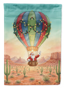 Santa Claus with a Hot-Air Balloon Christmas House Flag 28x40 Porch Sleeve Pole Decorative Outside Yard Banner Artwork Wall Hanging, Polyester