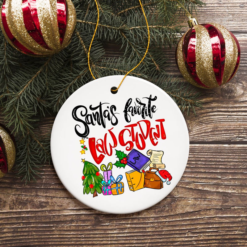 Santa’s Favorite Law Student Christmas Ornament, Future Lawyer Gift