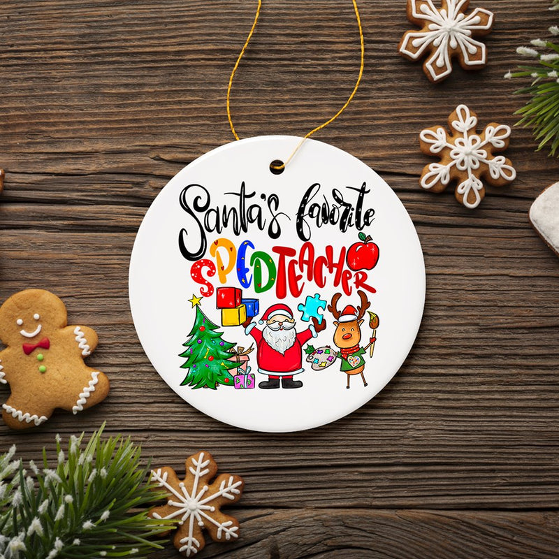 Santa’s Favorite Special Education Teacher Christmas Ornament, Children with Autism Gift