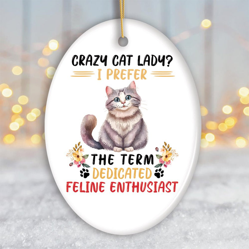 Crazy Cat Lady Ceramic Ornament, Cute and Funny Christmas Gift