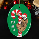 Cute Sloth Christmas Ornament, Slo Ho Ho