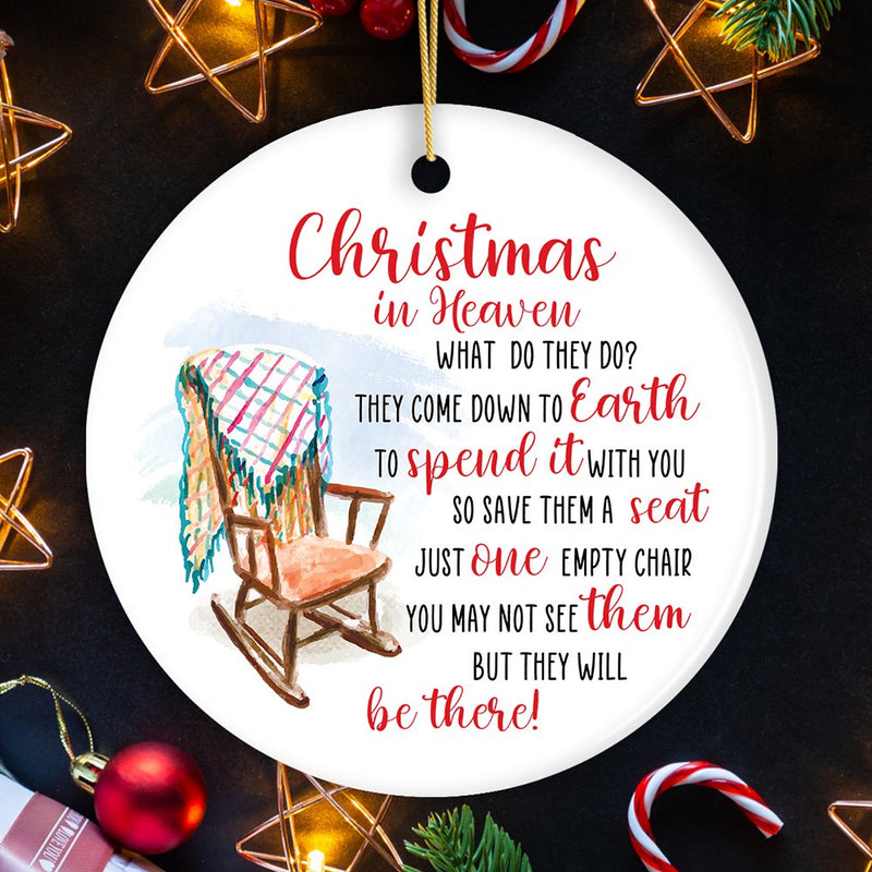 Empty Chair for a Loved One Lost Sentimental Ornament, Christmas in Heaven Quote