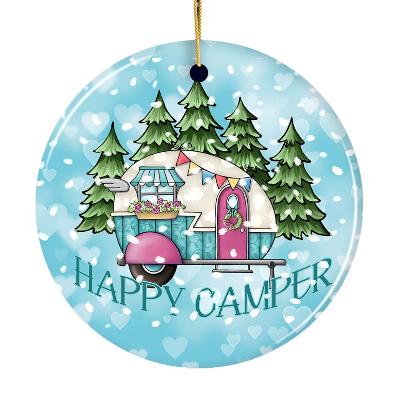 Happy Camper Winter RV Ornament