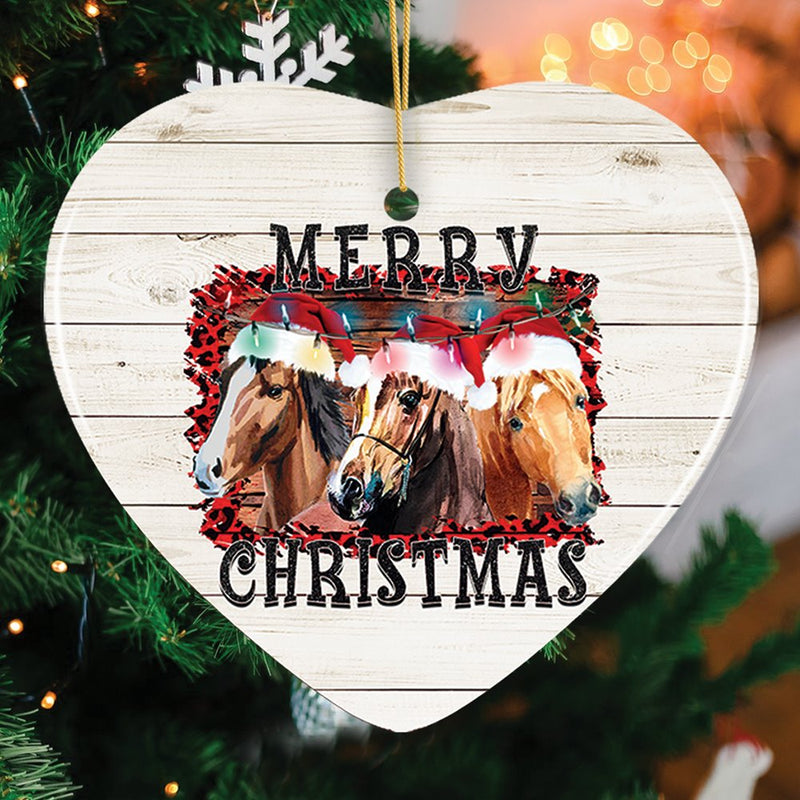 Merry Christmas Horse Stable Christmas Ornament