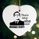 Michael Scott That's What She Said Ornament, The Office Themed Christmas Decoration