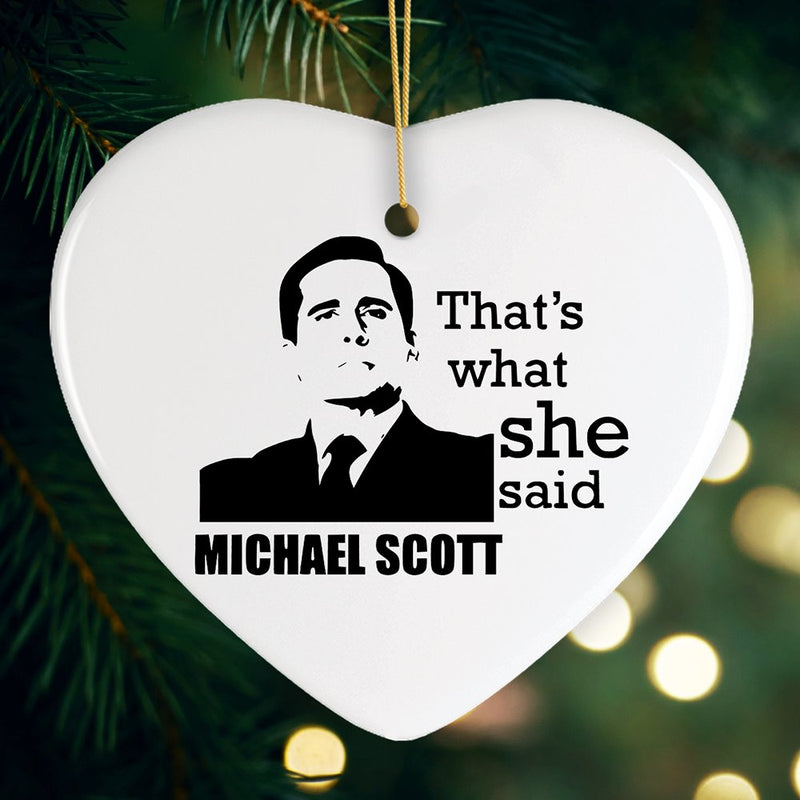 Michael Scott That's What She Said Ornament, The Office Themed Christmas Decoration