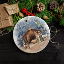 Oh Holy Night Nativity Religious Christmas Ornament, Birth of Jesus Decoration