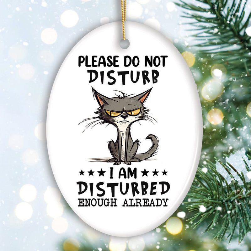 Please Do Not Disturb Quirky Cat Ornament, Cute and Funny Christmas Gift