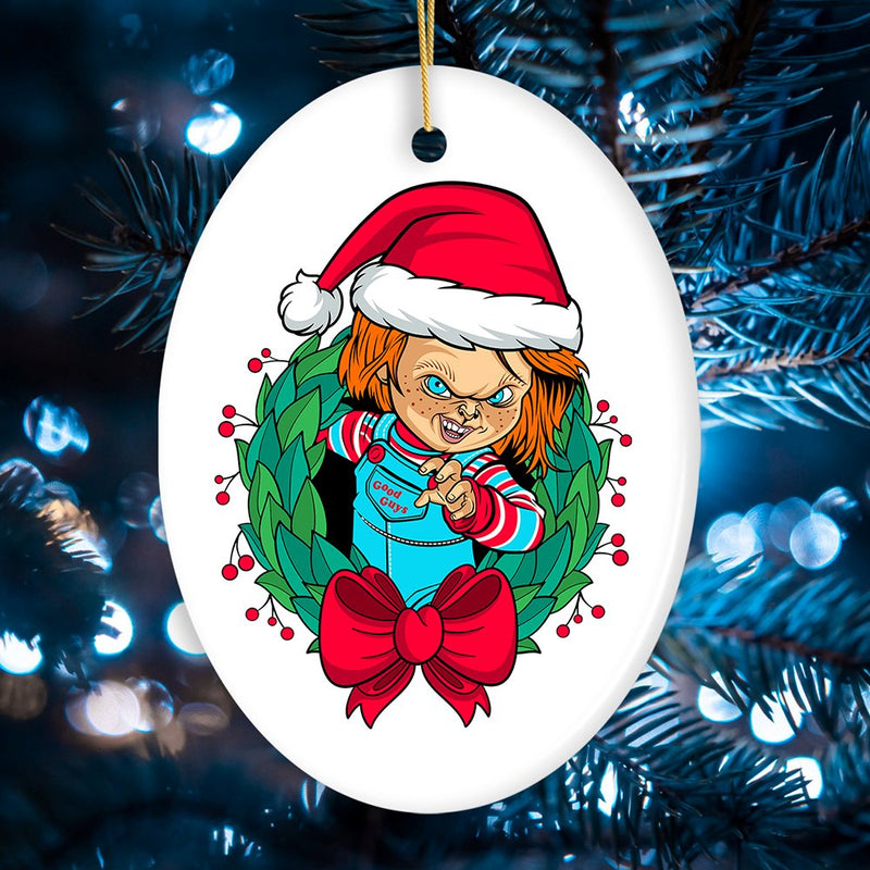 Santa Chucky Christmas Ornament