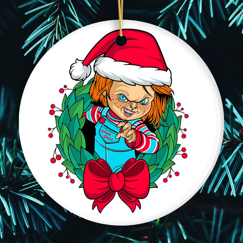 Santa Chucky Christmas Ornament