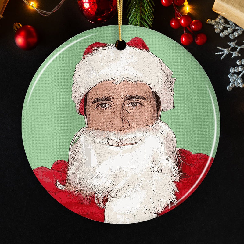 Santa Michael Scott Christmas Ornament, The Office Fan Gift