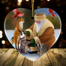 Santa's Farm Critters Christmas Ornament, Folk Themed Raccoon, Fox, and Cardinal