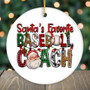 Santa’s Favorite Baseball Coach Christmas Ornament