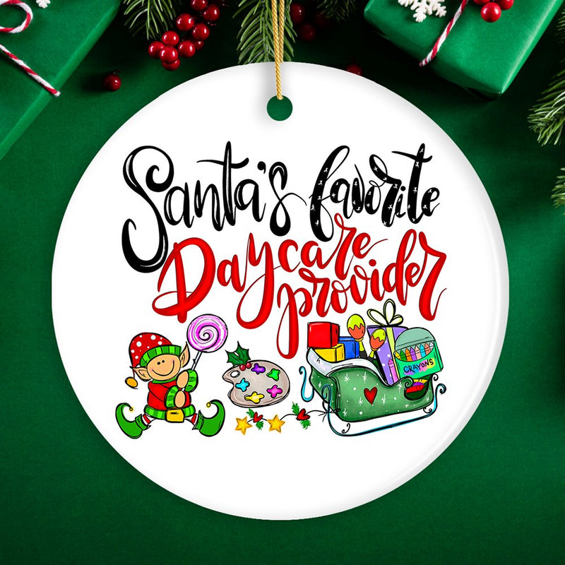 Santa’s Favorite Daycare Provider Christmas Ornament, Teacher Appreciation Gift