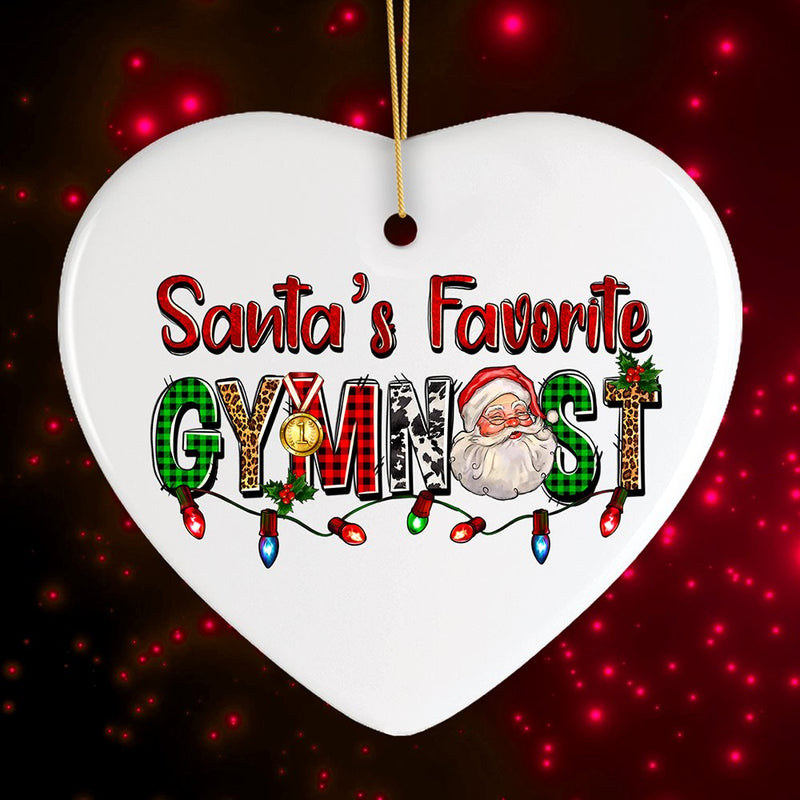Santa’s Favorite Gymnast Christmas Ornament