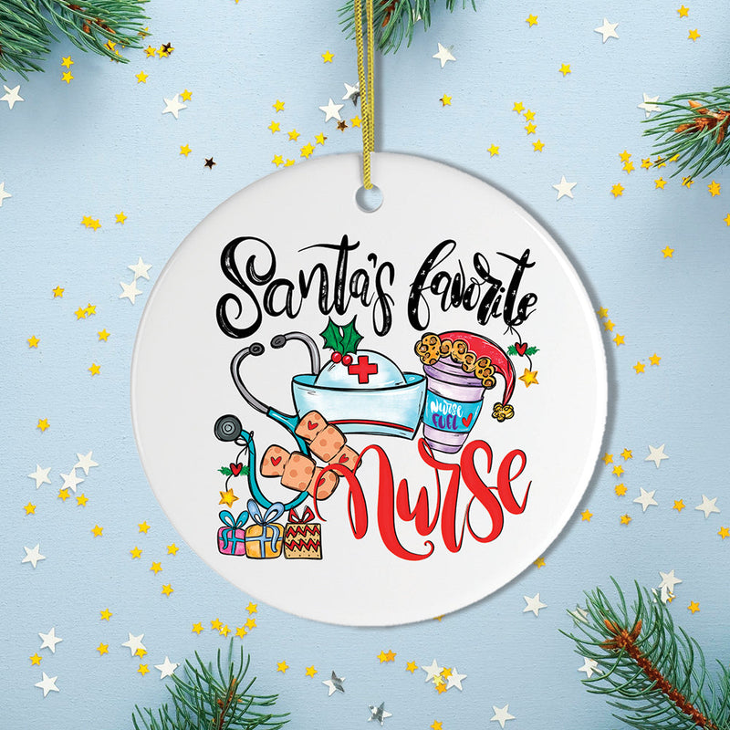 Santa’s Favorite Nurse Christmas Ornament