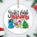 Santa’s Favorite Pharmacist Christmas Ornament, Pharmacy Appreciation Gift