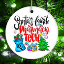 Santa’s Favorite Pharmacy Tech Christmas Ornament, Pharmacist Technician Day Appreciation Gift Idea