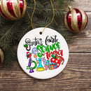 Santa’s Favorite Science Teacher Christmas Ornament, Chemistry, Physics and Biology