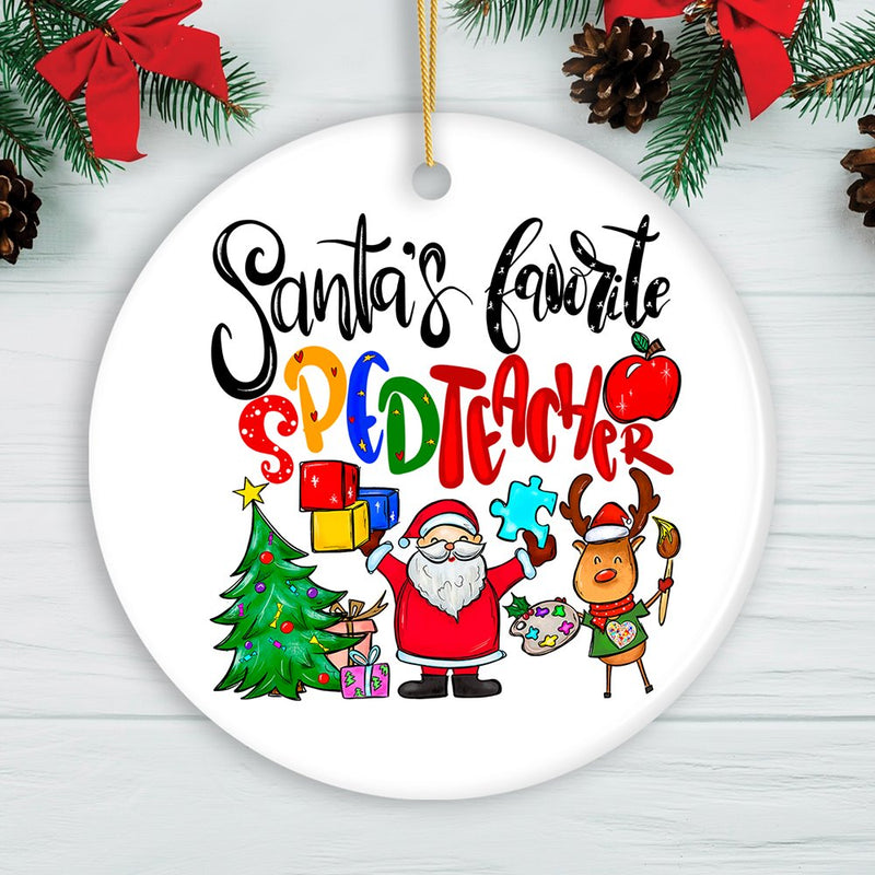 Santa’s Favorite Special Education Teacher Christmas Ornament, Children with Autism Gift