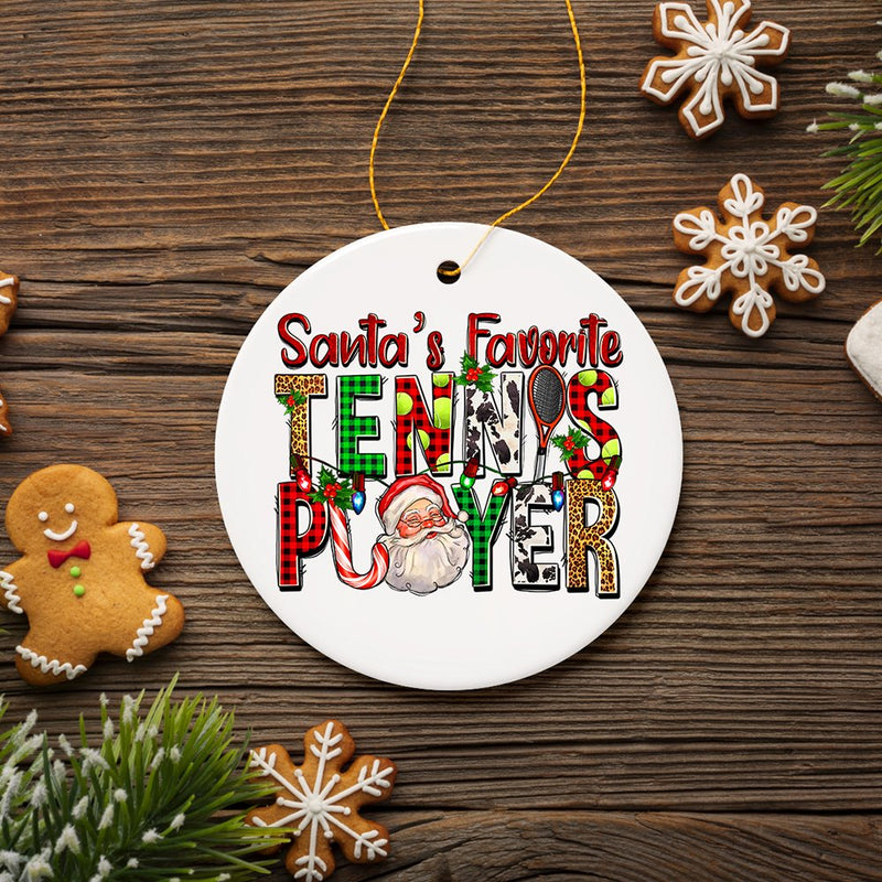 Santa’s Favorite Tennis Player Christmas Ornament