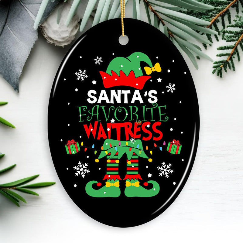 Santa's Favorite Waitress Christmas Ornament