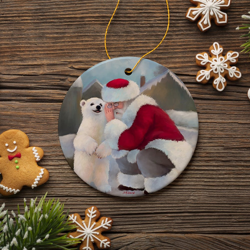 Sharing Secrets Santa and Polar Bear Winter Dream Christmas Ornament