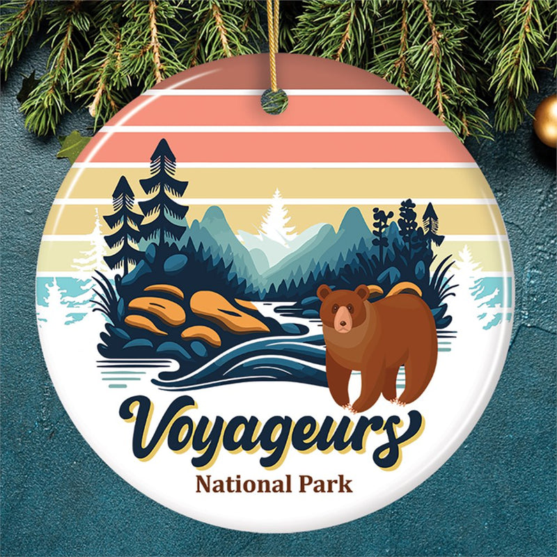 Voyageurs National Park Retro Style Ornament, Minnesota USA Tourist Attraction and Gift